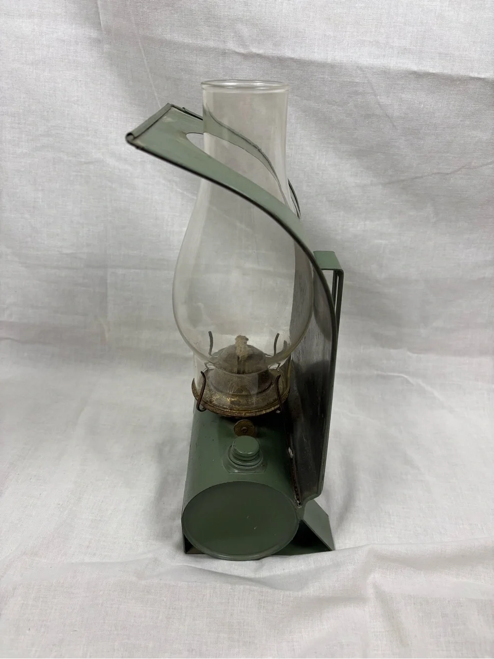 Vintage Railroad Train Car Hurricane Oil Lamps PYREX Glass